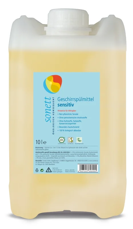 Detergent lichid pentru vase sensitive ecologic 10l Sonett
