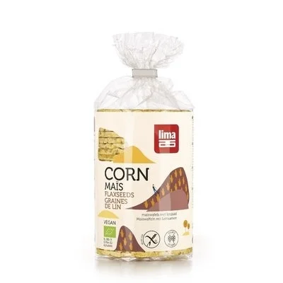 Rondele din porumb expandat cu seminte de in bio 130g Lima
