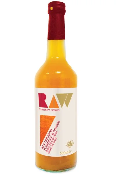 Otet de baut din cidru de mere cu turmeric si ghimbir bio 500ml Raw Health