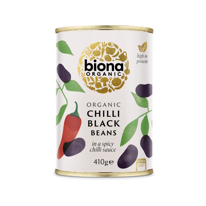 Fasole neagra in sos chilli la conserva bio 410g Biona