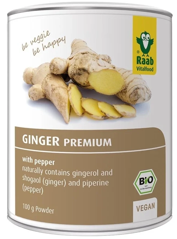 Pudra de ghimbir cu piper premium bio 100g Raab