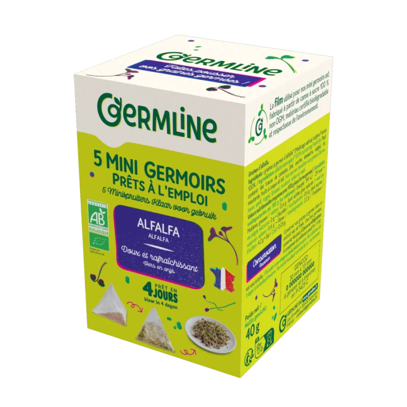 Mini germinatoare cu seminte de alfalfa bio 5 bucati x 8g 40g Germline