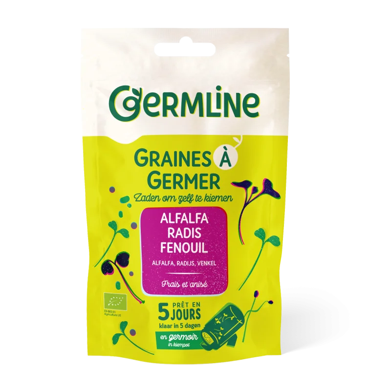 Mix alfalfa, ridiche si fenicul pentru germinat bio 150g Germline