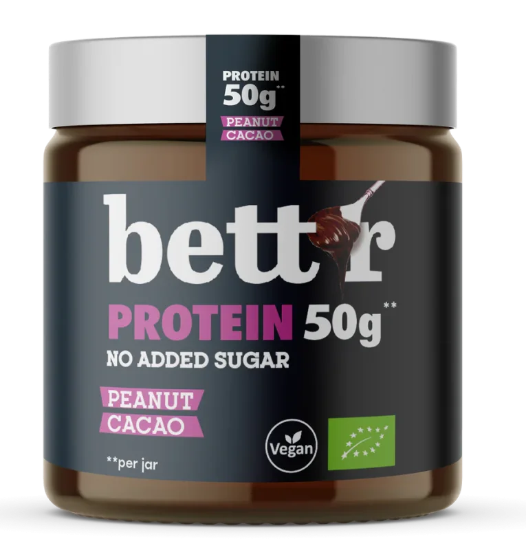 Crema proteica de arahide si cacao bio 250g Bettr