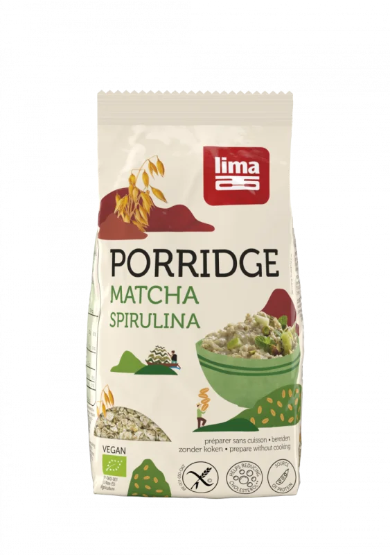 Porridge cu matcha si spirulina bio 350g Lima