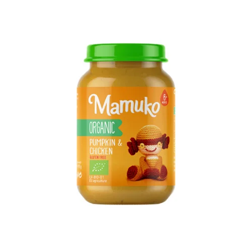 Piure de dovleac cu pui bio  6+luni 190g Mamuko