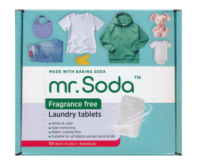 Tablete pentru masina de spalat rufe cu bicarbonat de sodiu 30 bucati x 25g Mr. Soda