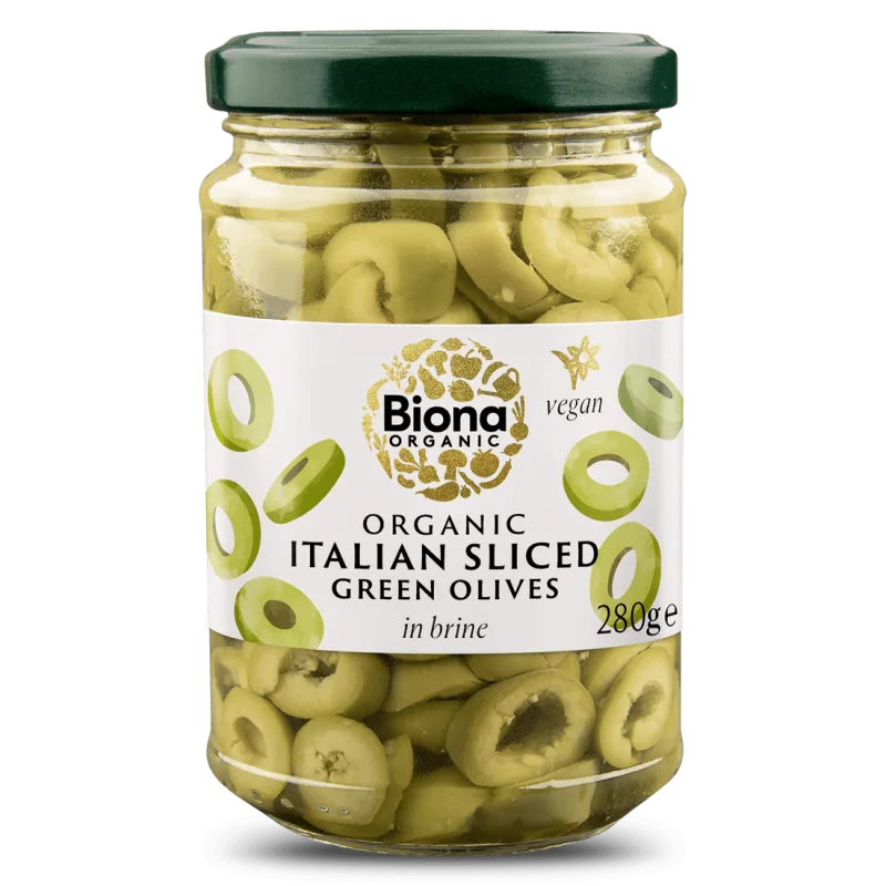 Masline verzi italine feliate in saramura bio 280g Biona