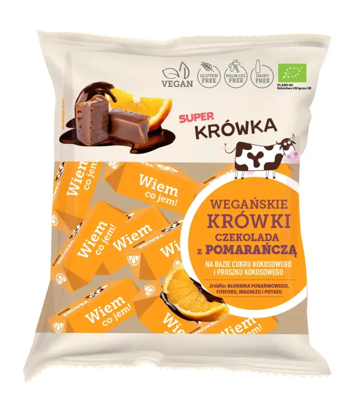 Caramele – aroma ciocolata cu portocale bio 150g Super Fudgio