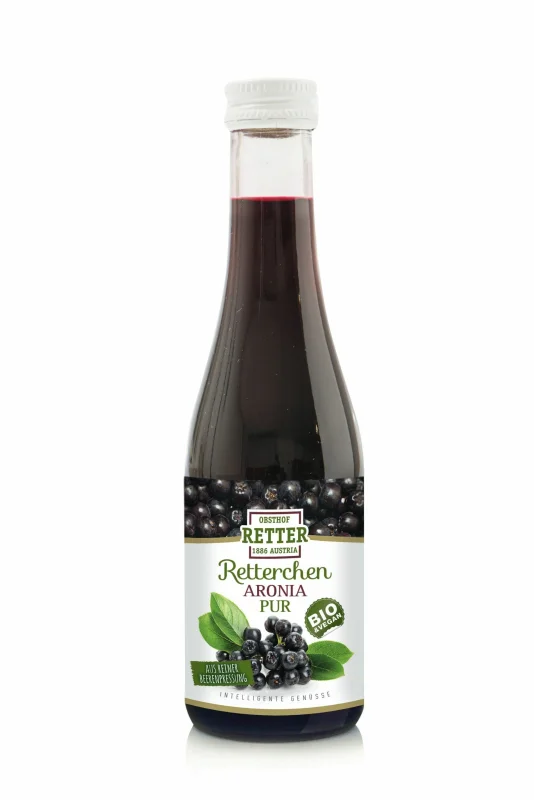 Suc de aronia pur bio 190ml Retter