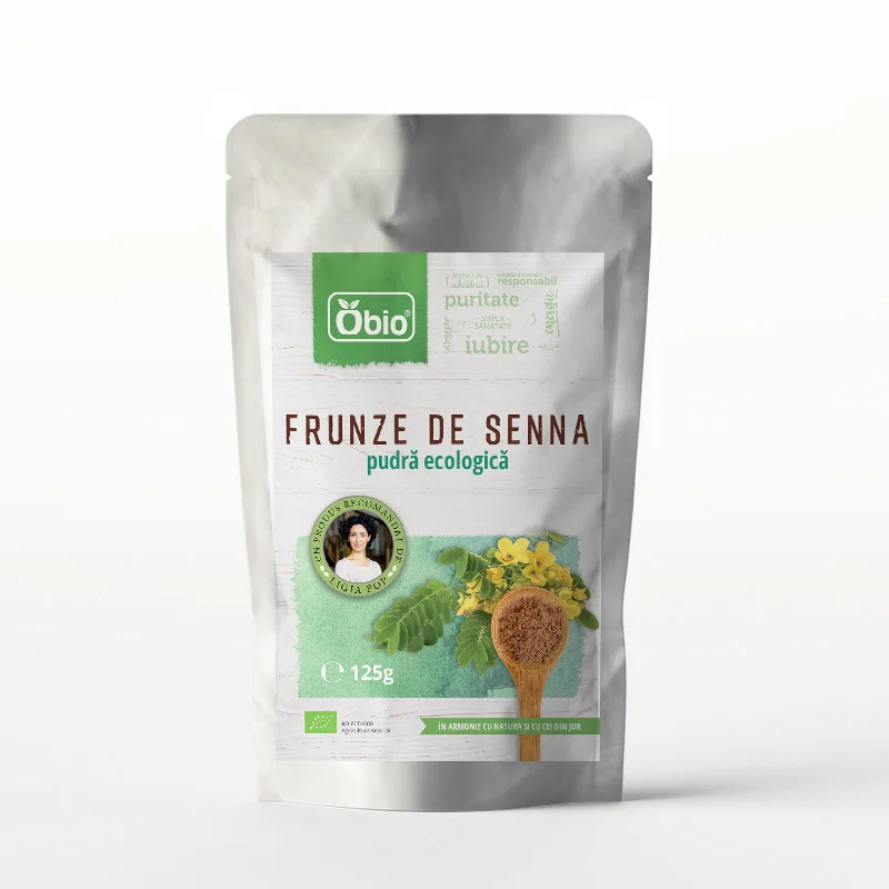 Frunze de senna pudra bio 125g Obio