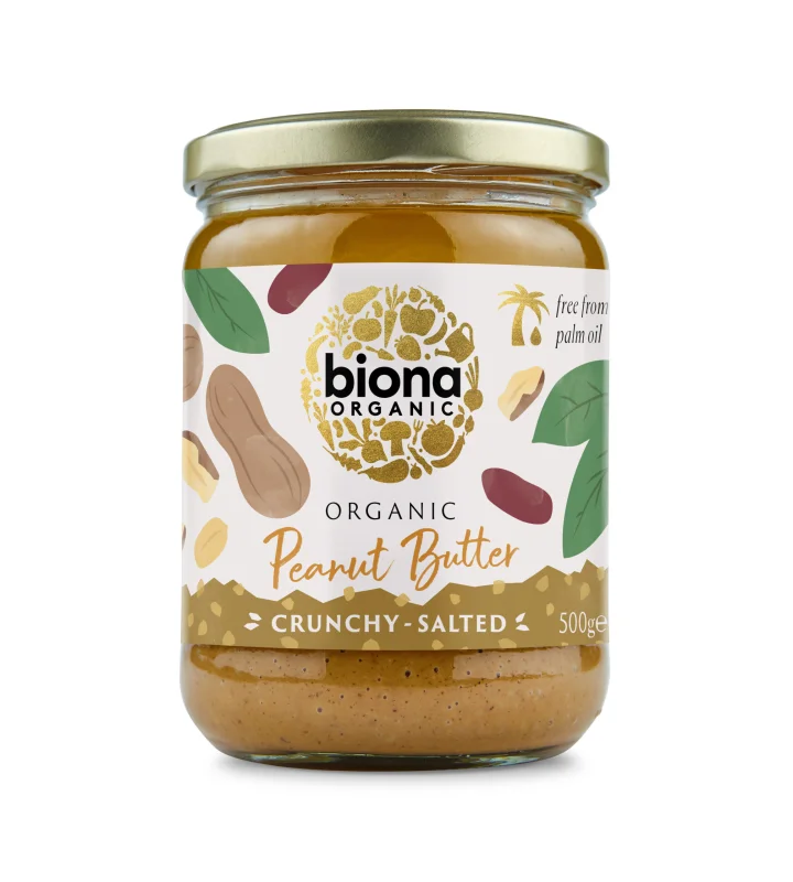 Crema de arahide crunchy bio cu sare 500g Biona