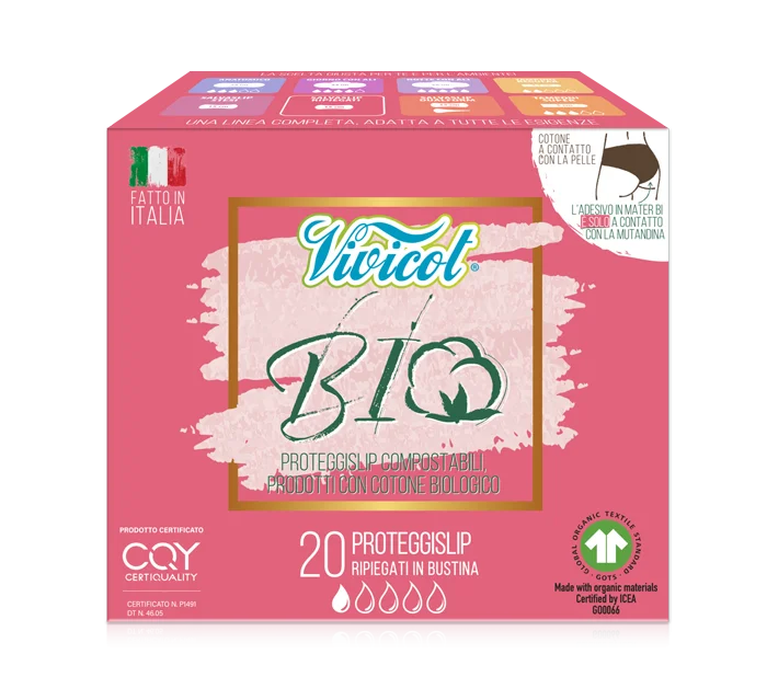 Protej slip din bumbac compostabil ecologic 1 picatura 20buc Vivicot