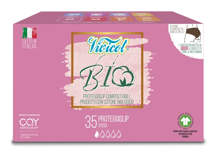 Protej slip din bumbac compostabil ecologic 1 picatura 35buc Vivicot