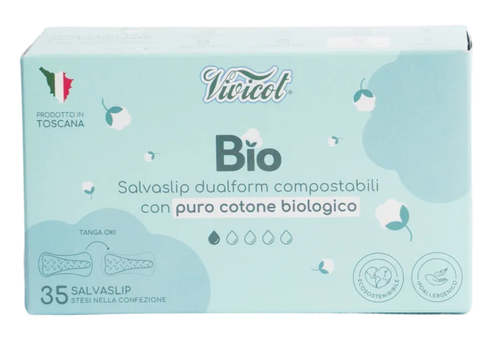 Protej slip dual form din bumbac compostabil ecologic 1 picatura 35buc Vivicot