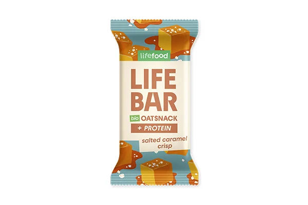 Baton proteic de ovaz cu caramel sarat bio 40g Lifebar