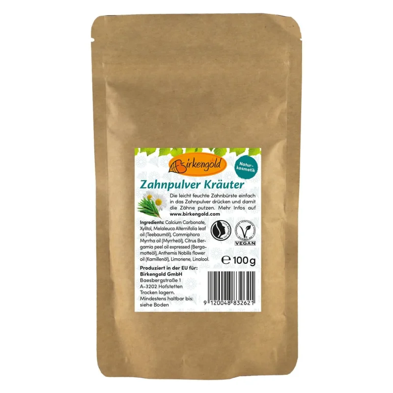 Pasta de dinti pudra cu musetel 100g – refill Birkengold