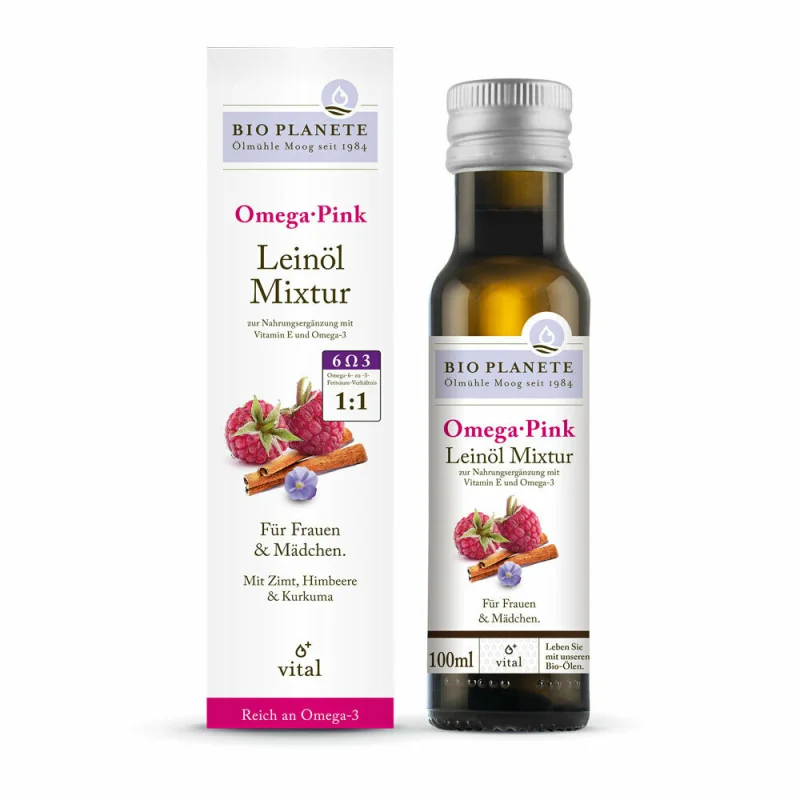 Mix de ulei de in omega pink bio 100ml Bio Planete
