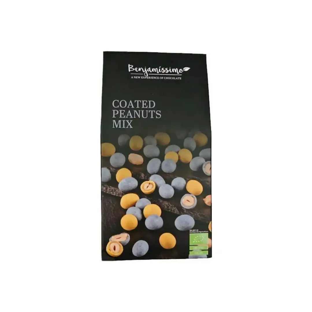 Arahide invelite in mix de ciocolata cu turmeric si spirulina bio 60g Benjamissimo