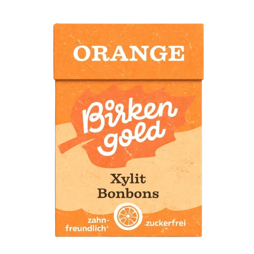 Bomboane cu portocale indulcite cu xylitol 30g Birkengold
