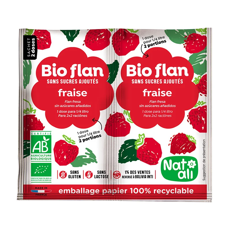 Budinca de capsuni bio 2 buc x 4g 8g Nat-ali