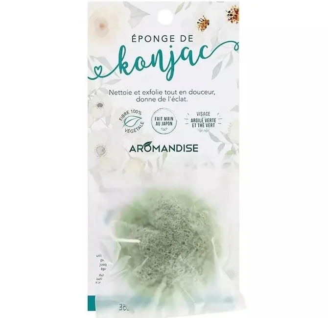 Burete din konjac cu argila verde si ceai verde Aromandise