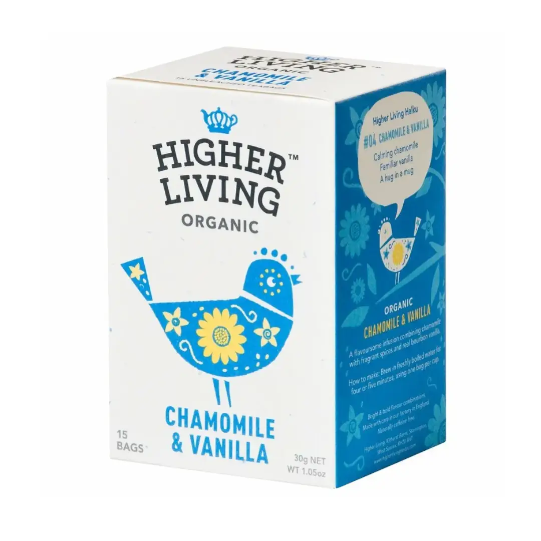 Ceai musetel si vanilie bio 15dz 30g Higher Living