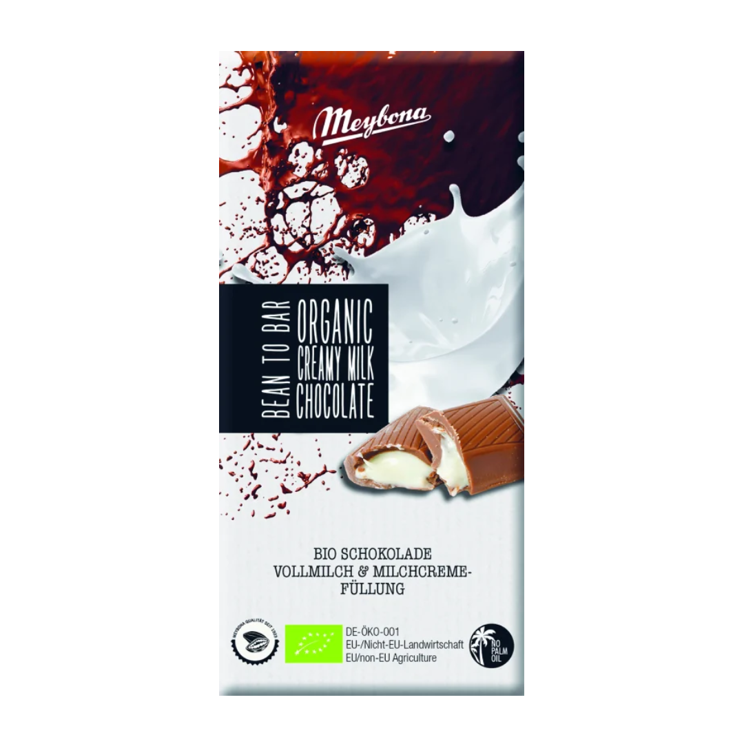 Ciocolata cu lapte si crema de lapte bio 100g Meybona