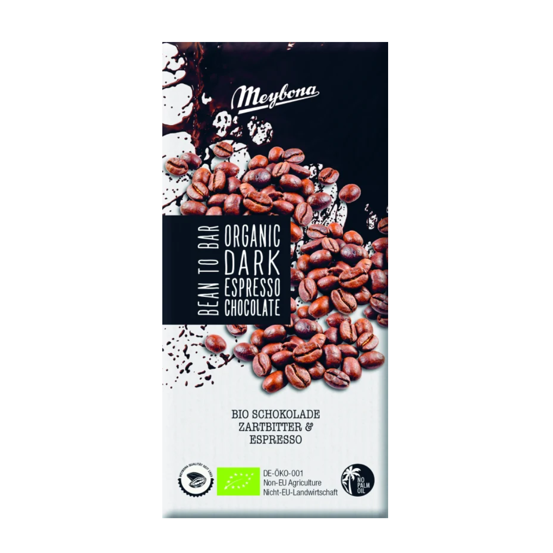 Ciocolata neagra cu espresso nibs bio 100g Meybona