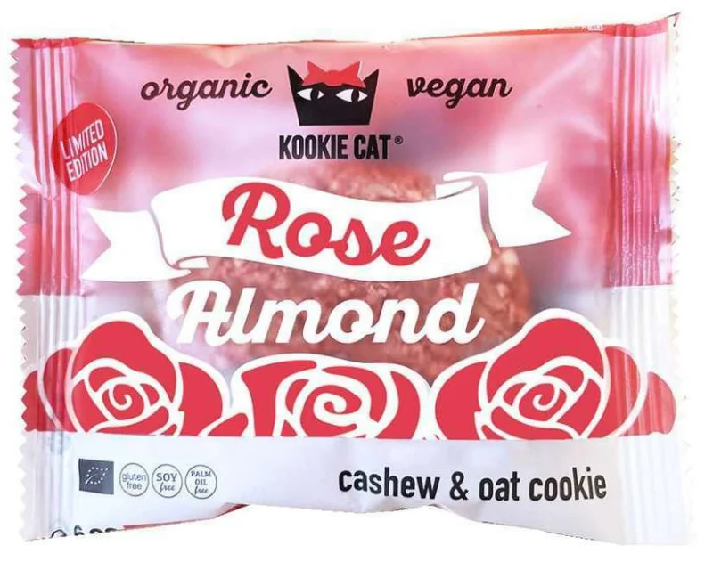 Cookie cu migdale si trandafir fara gluten, 50g, eco, Kookie Cat