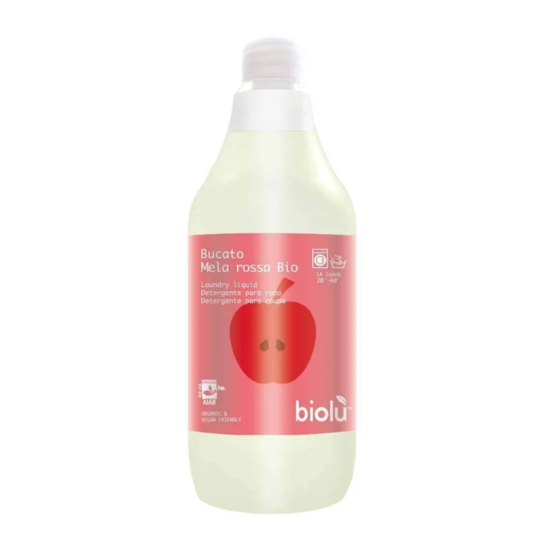 Detergent lichid pentru rufe albe si colorate cu mere rosii ecologic 1l Biolu