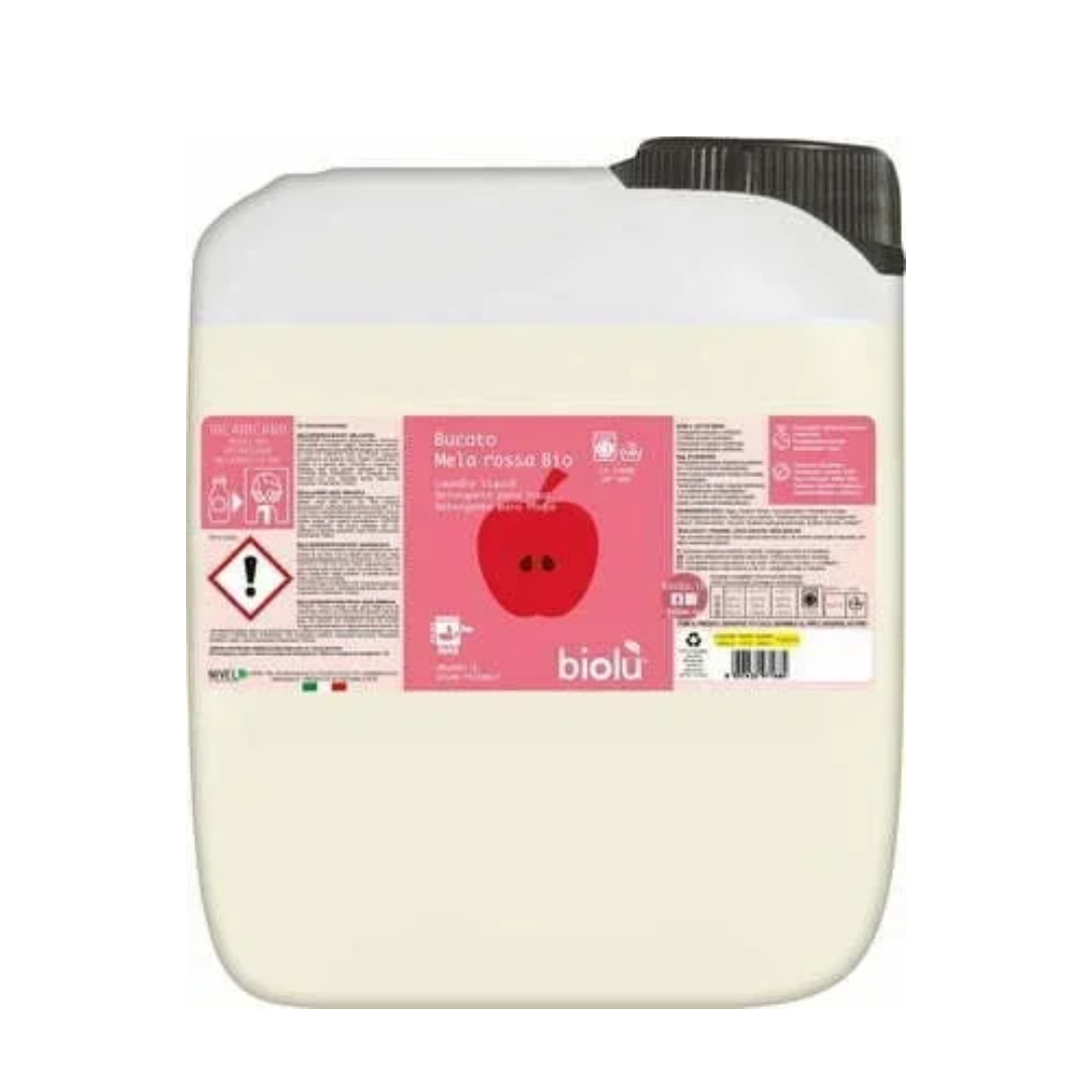 Detergent lichid pentru rufe albe si colorate cu mere rosii ecologic 5l Biolu