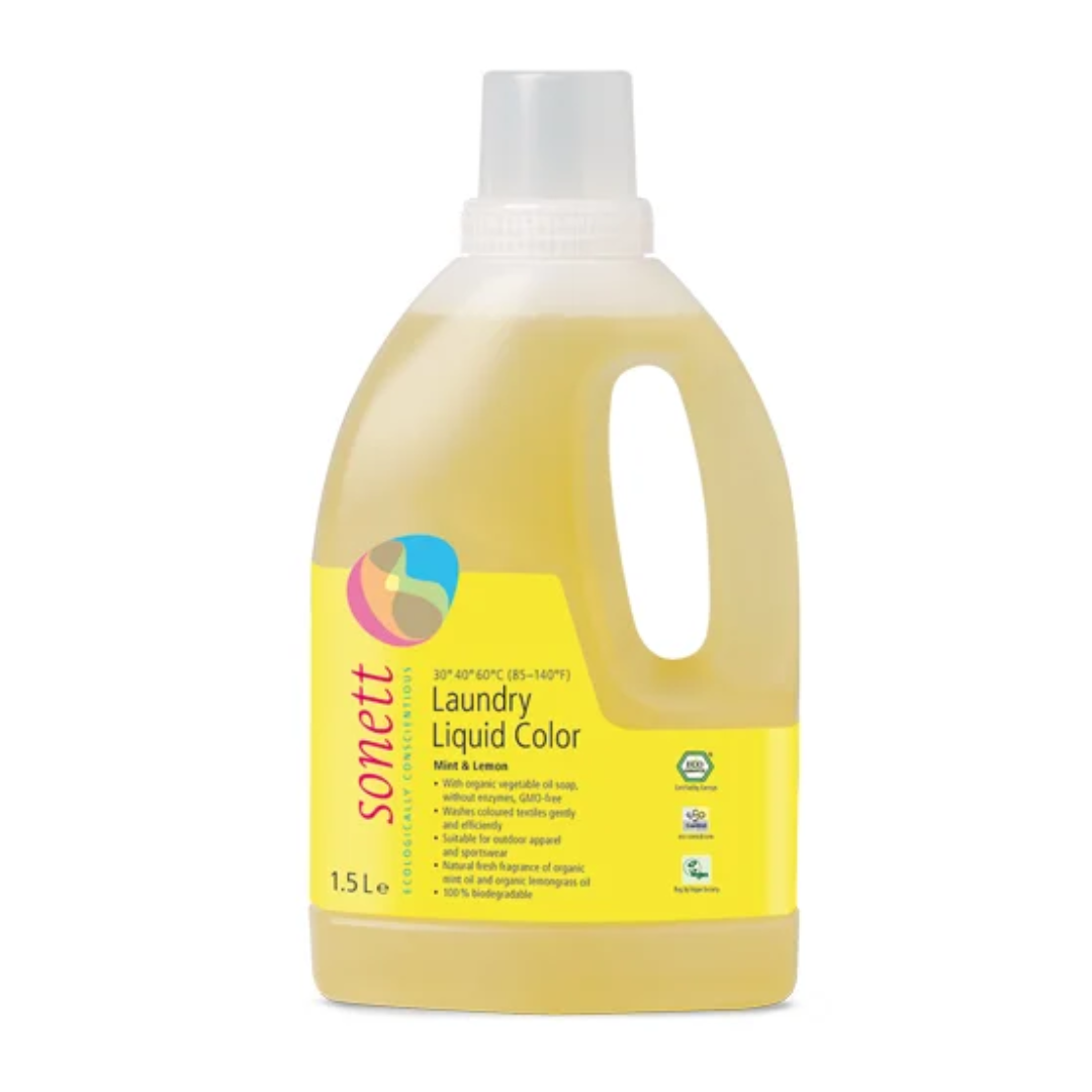 Detergent lichid pentru rufe colorate cu menta si lamaie ecologic 1.5l Sonett