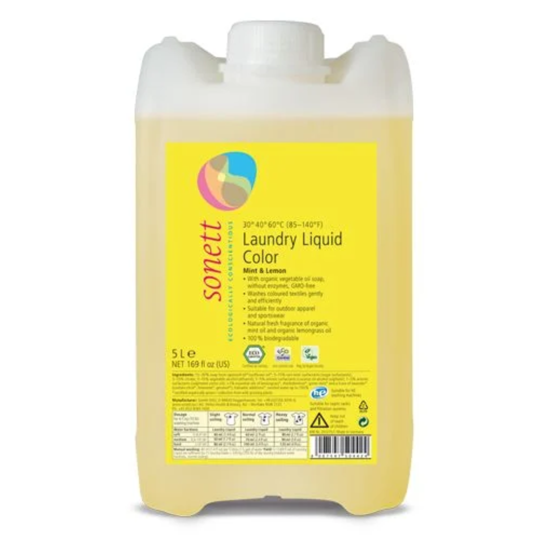 Detergent lichid pentru rufe colorate cu menta si lamaie ecologic 5l Sonett
