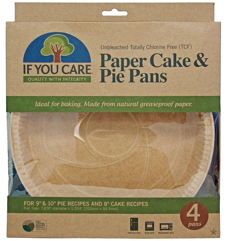 Forme de copt rotunde din hartie nealbita pentru tarte 4buc If You Care
