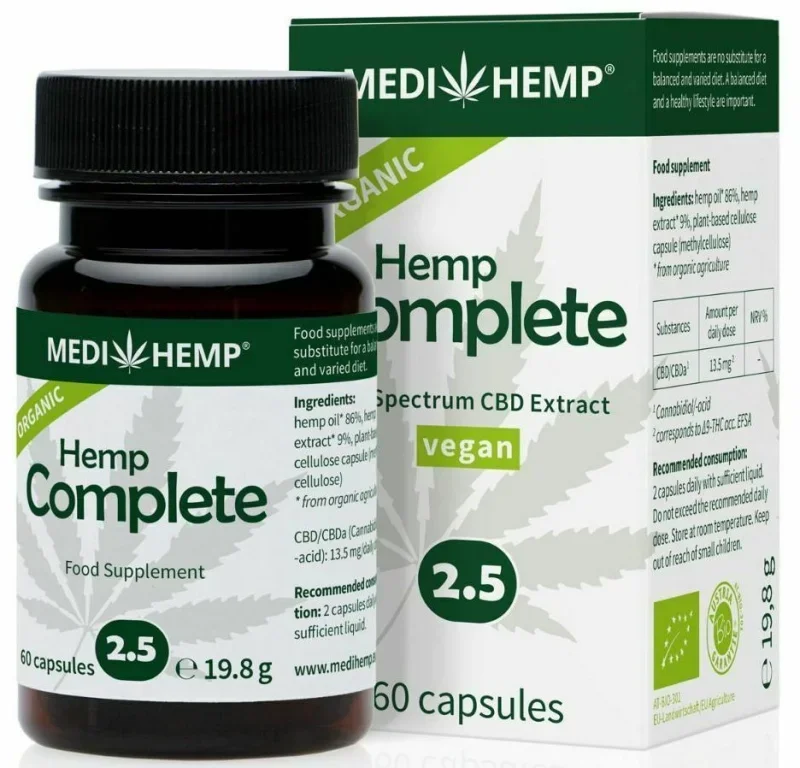 Hemp complete capsule 2.5% cbd bio 60 capsule 19.8g Medihemp