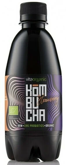 Kombucha cu capsuni bio 330ml Vita Organic