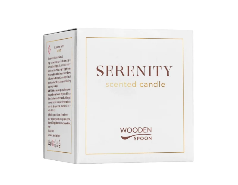 Lumanare naturala cu flori albe serenity 200g Wooden Spoon
