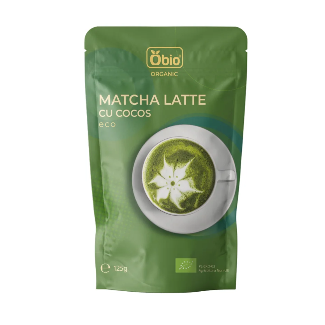 Matcha latte cu cocos bio 125g Obio