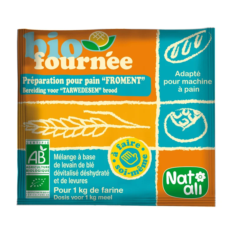 Mix din grau si drojdie pentru paine bio 35g Nat-ali
