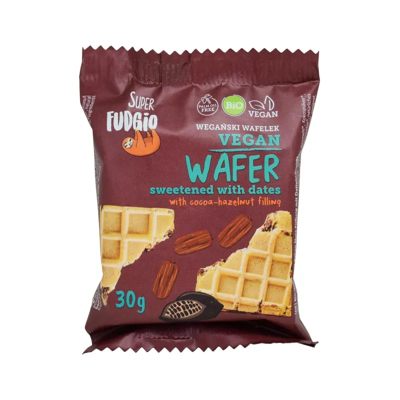 Napolitana cu cacao si alune de padure indulcite cu curmale bio 30g Super Fudgio