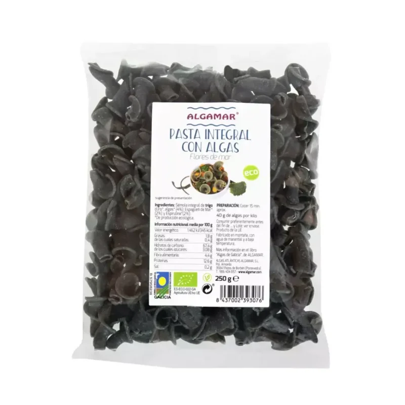 Paste integrale din grau dur cu alge bio 250g Algamar