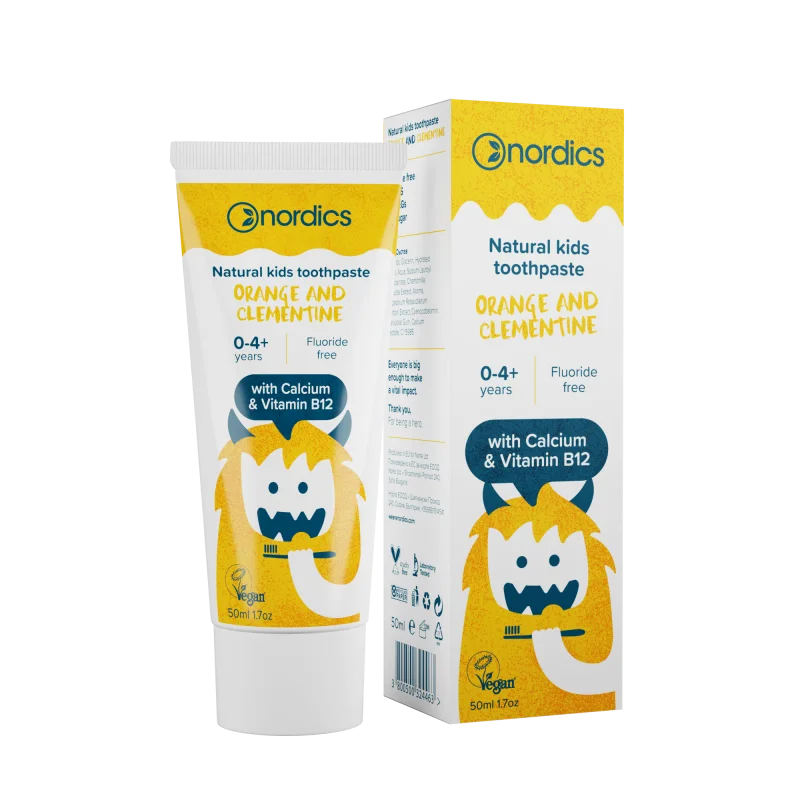 Pasta de dinti naturala pentru copii cu portocale si clementine 50ml Nordics