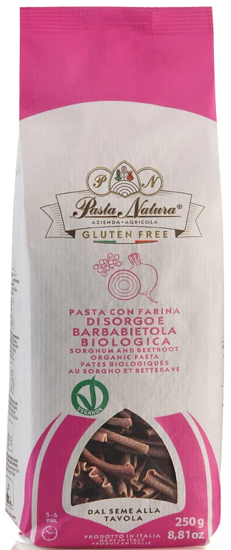 Paste din faina de sorg cu sfecla rosie bio 250g Pasta Natura