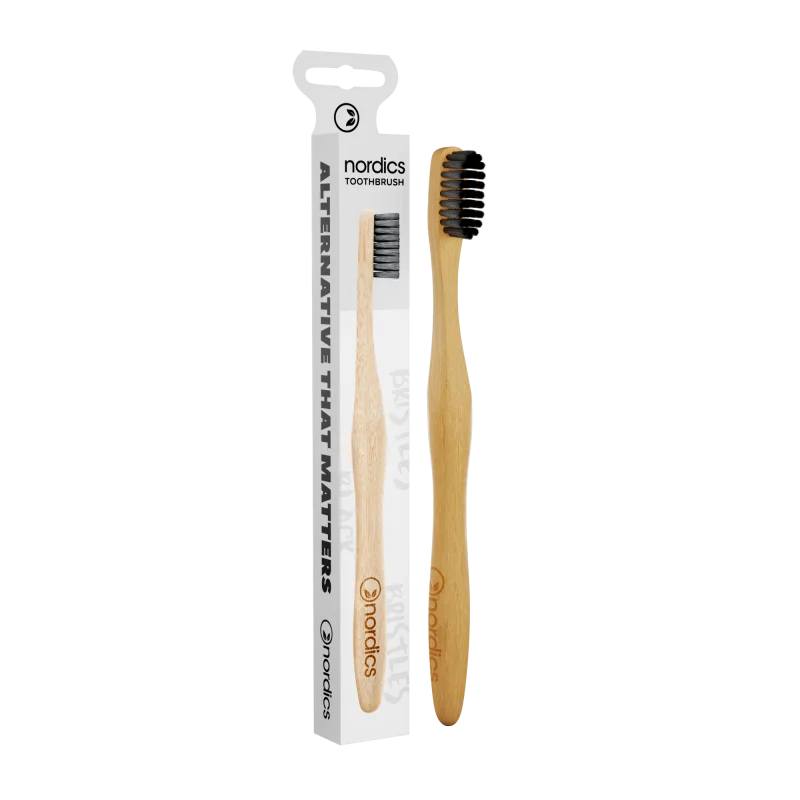 Periuta de dinti pentru adulti din bambus – gri Nordics