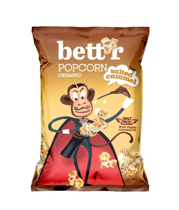 Popcorn cu caramel sarat bio 60g Bettr