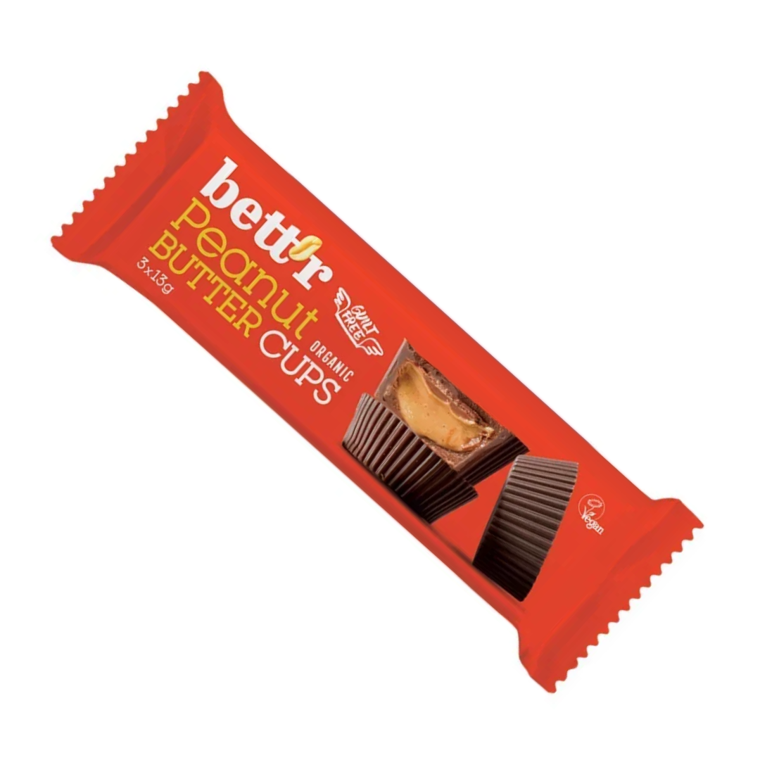 Praline cu crema de arahide bio 3buc x 13g Bettr