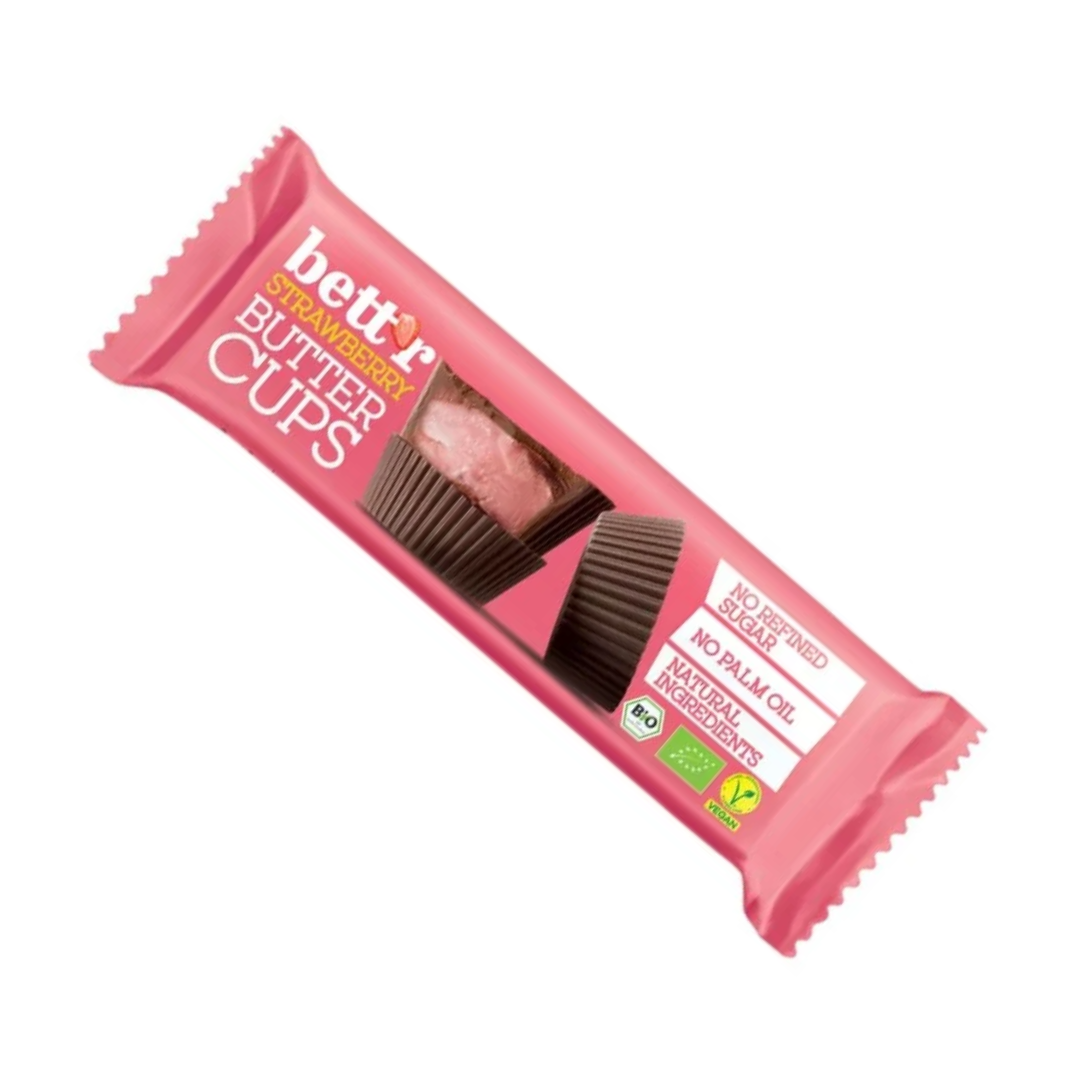 Praline cu crema de capsuni bio 3x13g Bettr