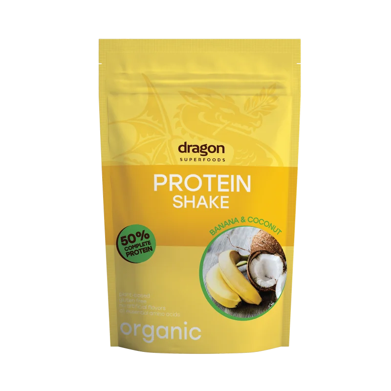 Shake proteic banane si cocos bio 450g Dragon Superfoods