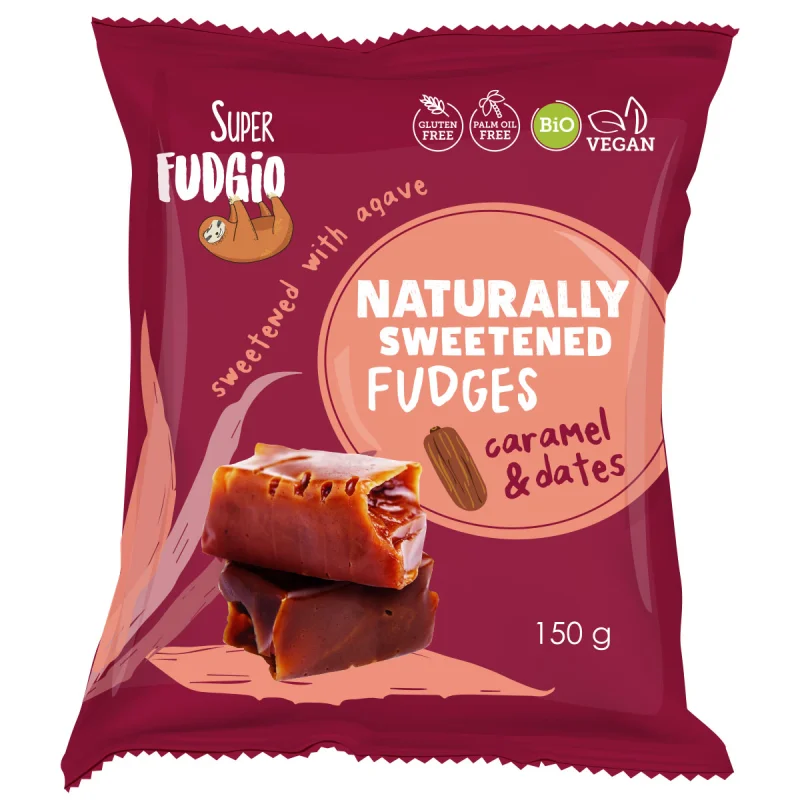 Caramele – aroma caramel si curmale bio 150g Super Fudgio
